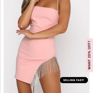 Brand new pink dress with slit